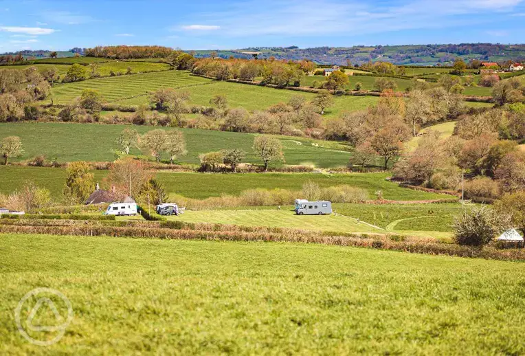 View of the campsite and countryside