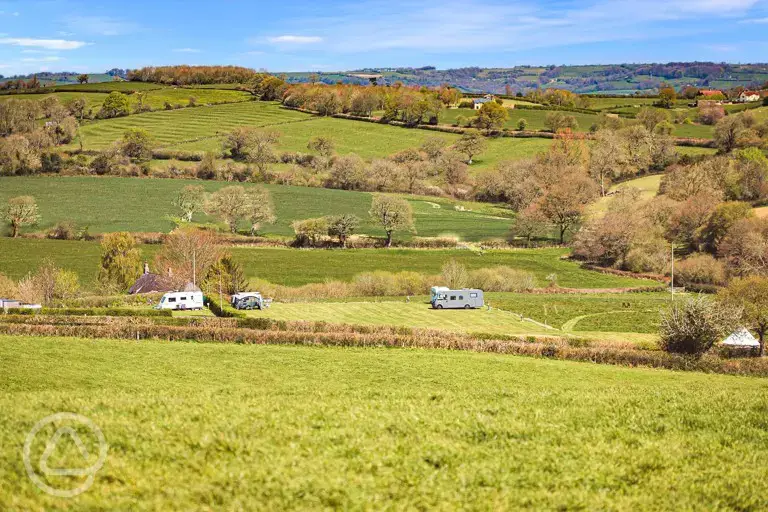 View of the campsite and countryside