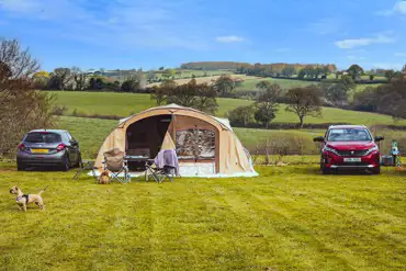 Large electric grass pitches - Buttercup (10m x 10m) at Pineapple Farm Holidays 