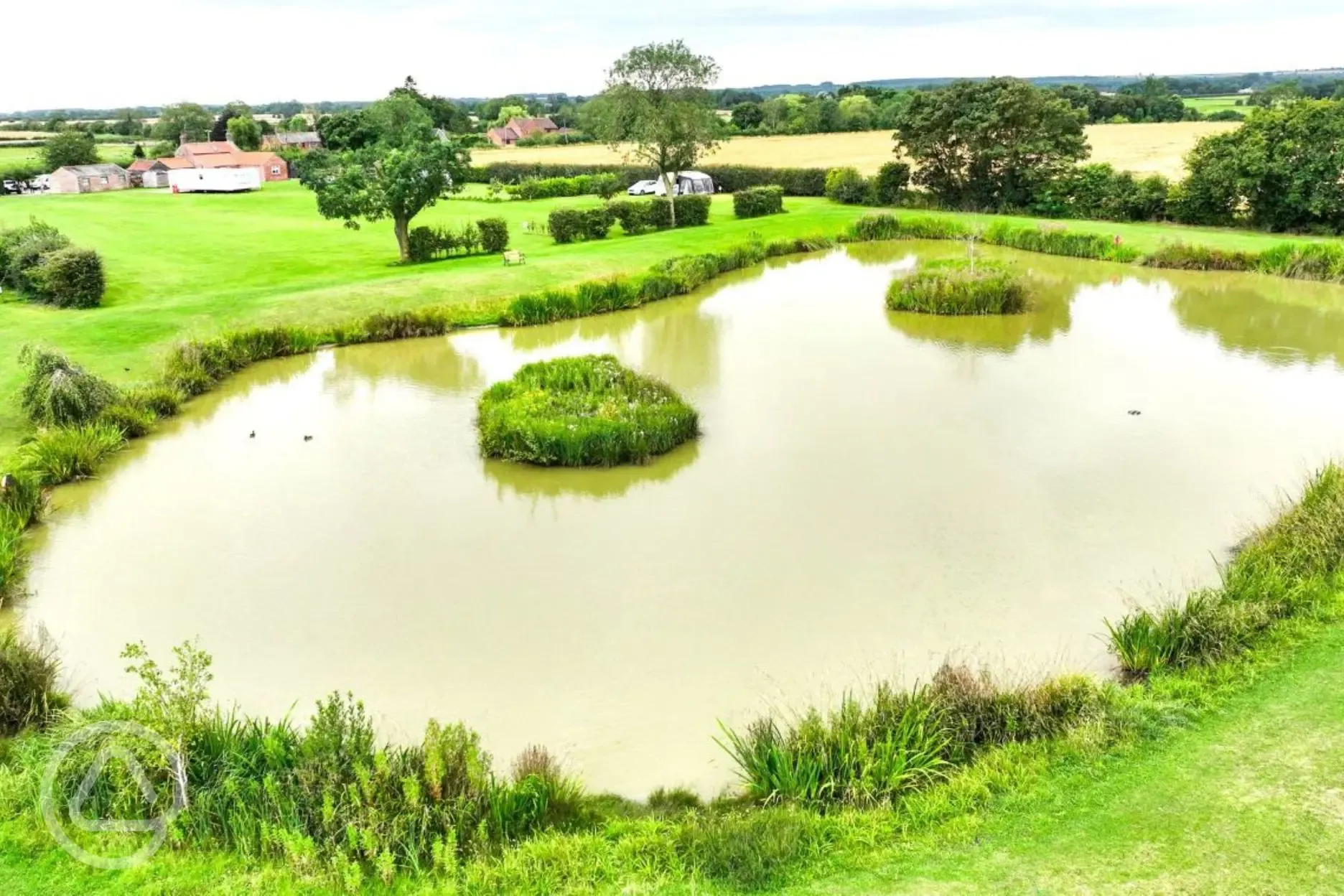 Aerial view of the fishing lake