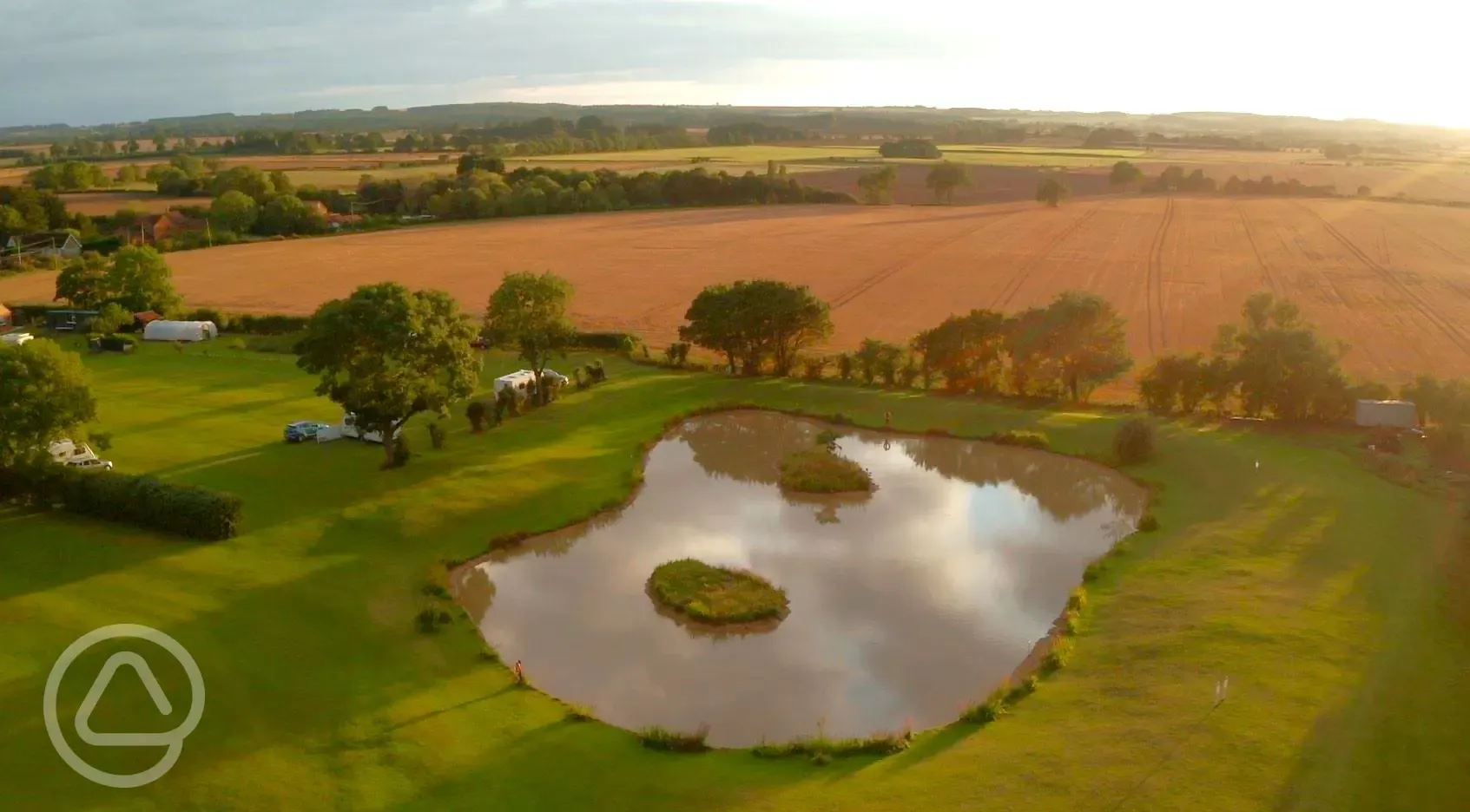 Aerial view of the fishing lake