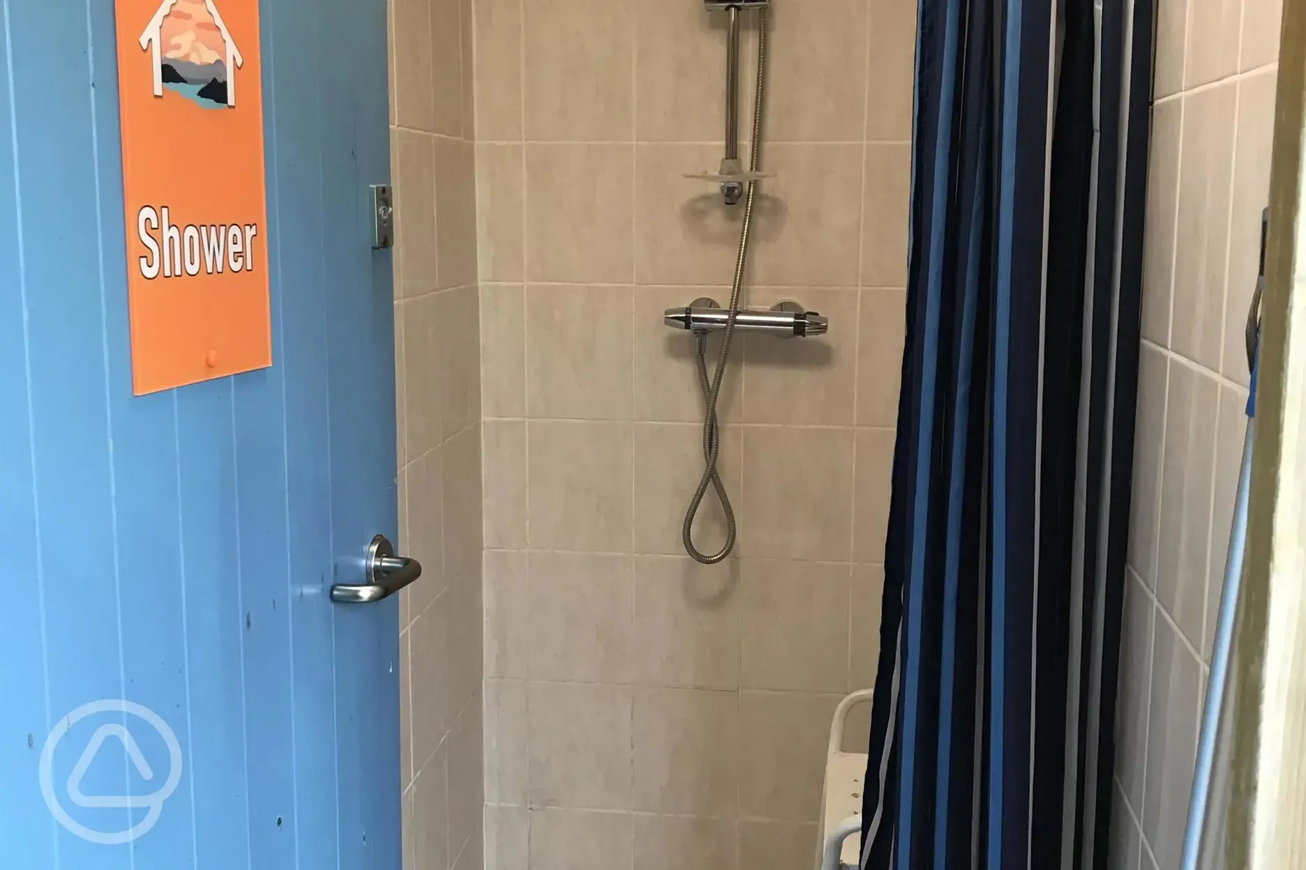 One of the two shared showers