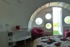 Glamping igloo interior