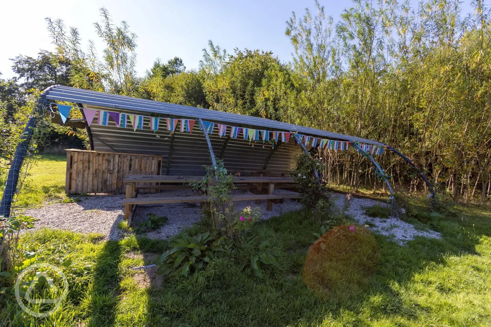 Communal outdoor seating area