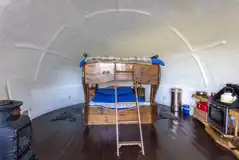 Glamping igloo interior