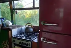 Forest glamp bus kitchen