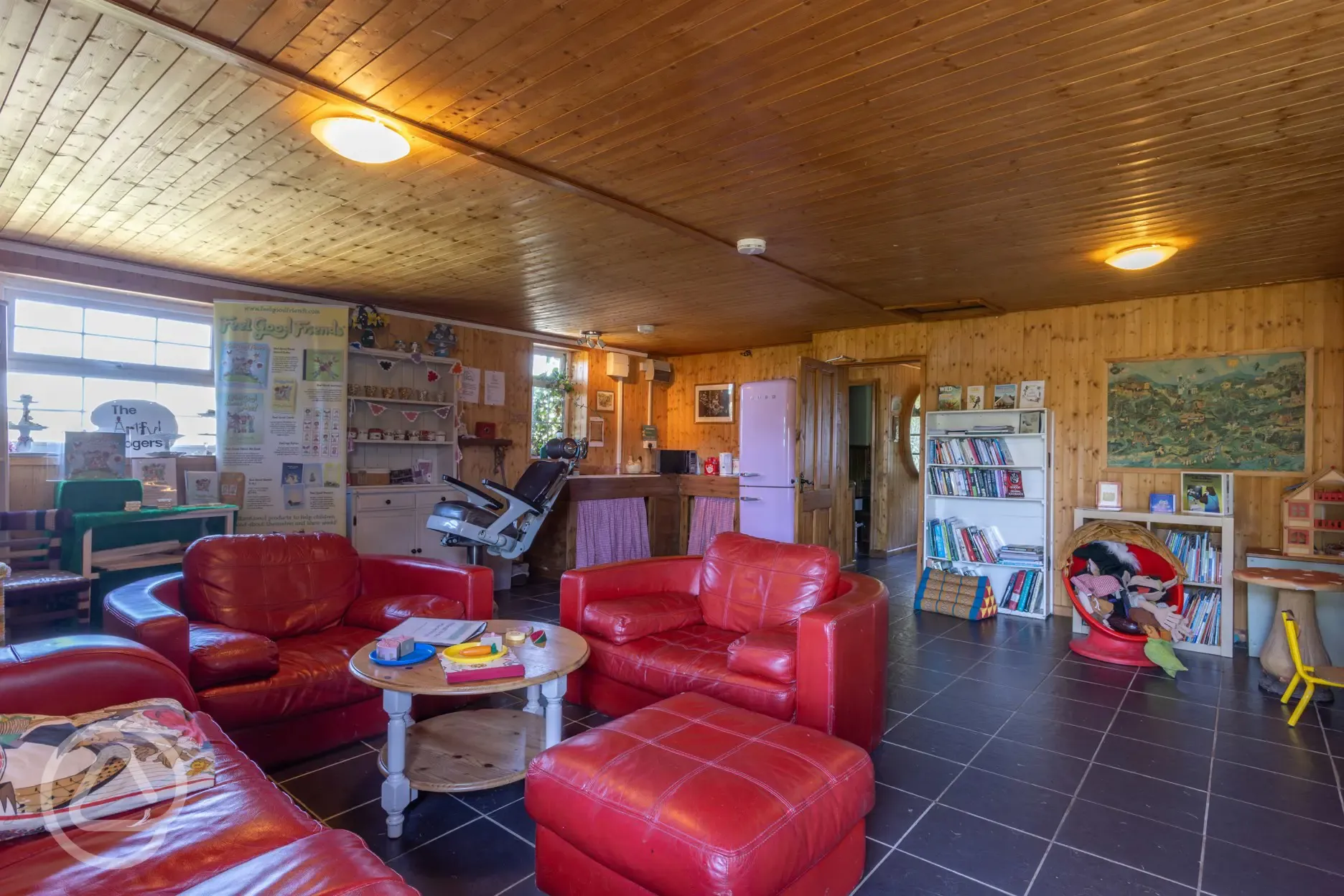 Communal kitchen and seating area