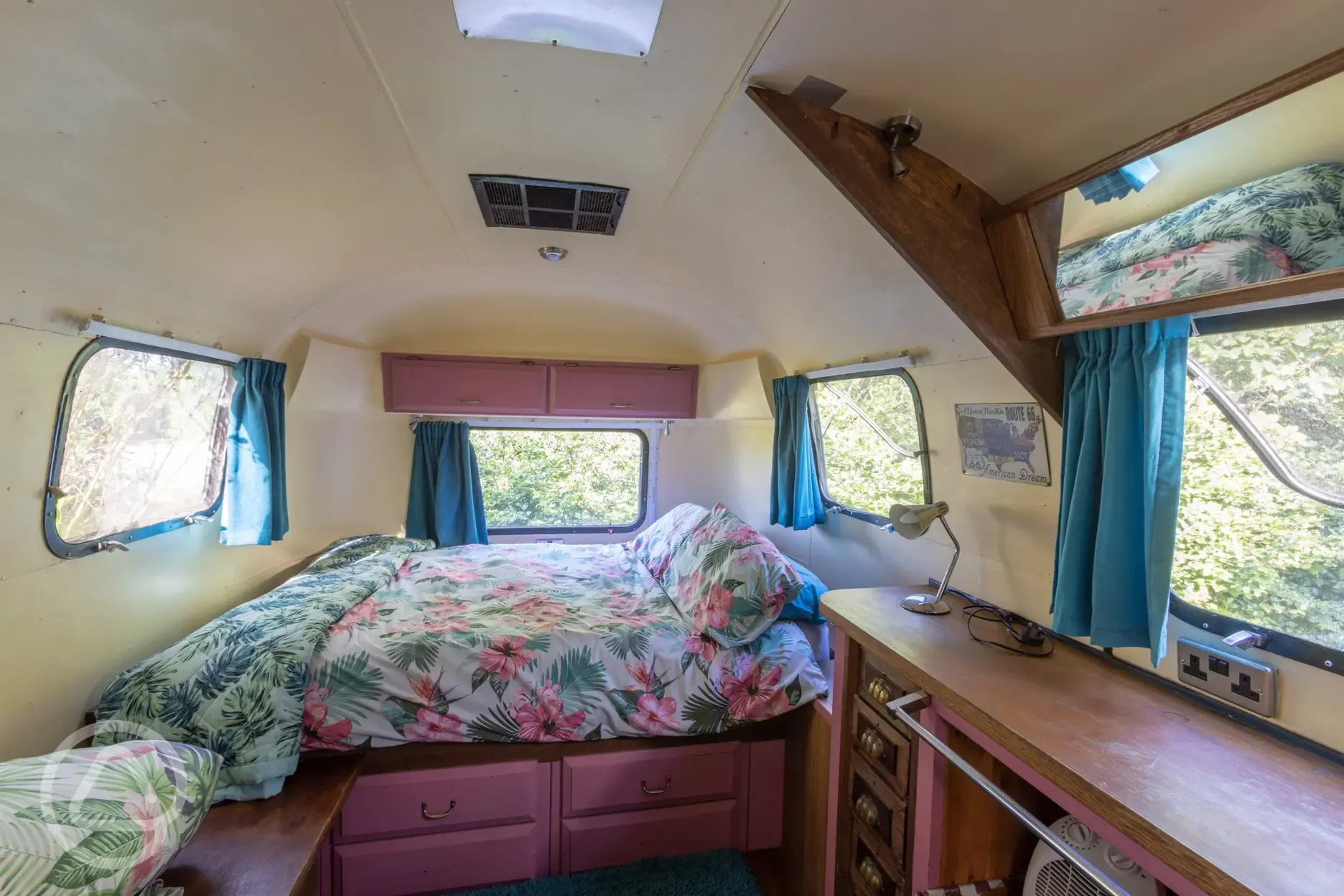 Airstream caravan bedroom