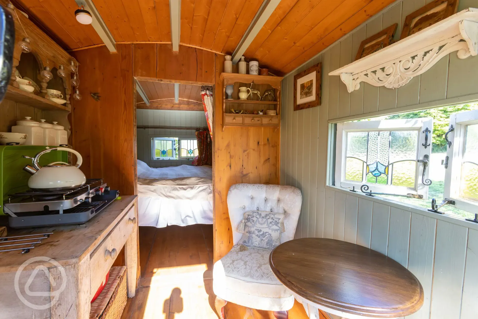 Shepherd's hut interior