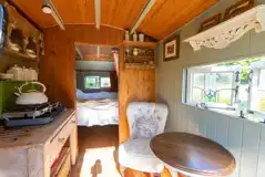 Shepherd's hut interior
