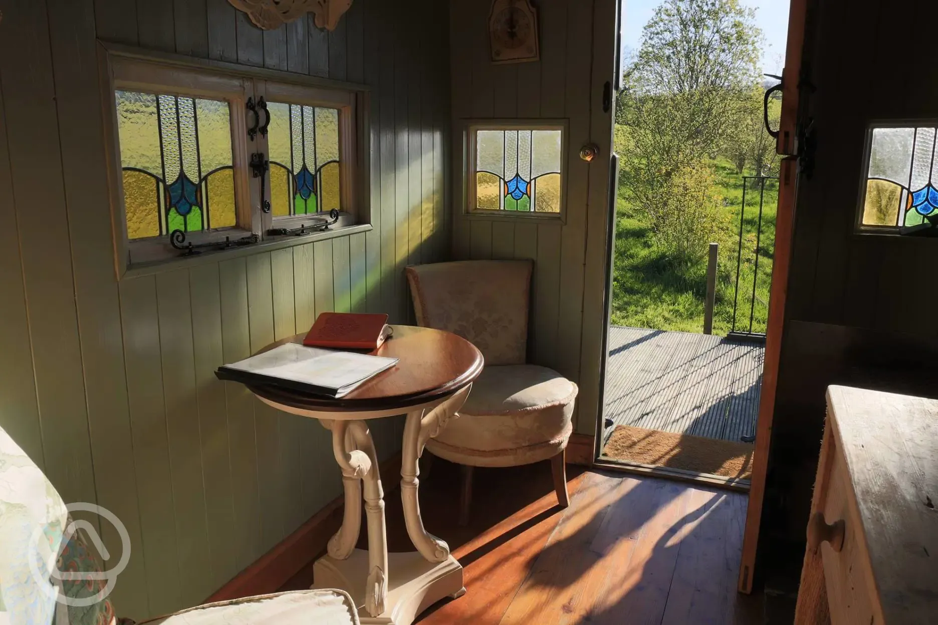 Shepherd's hut interior