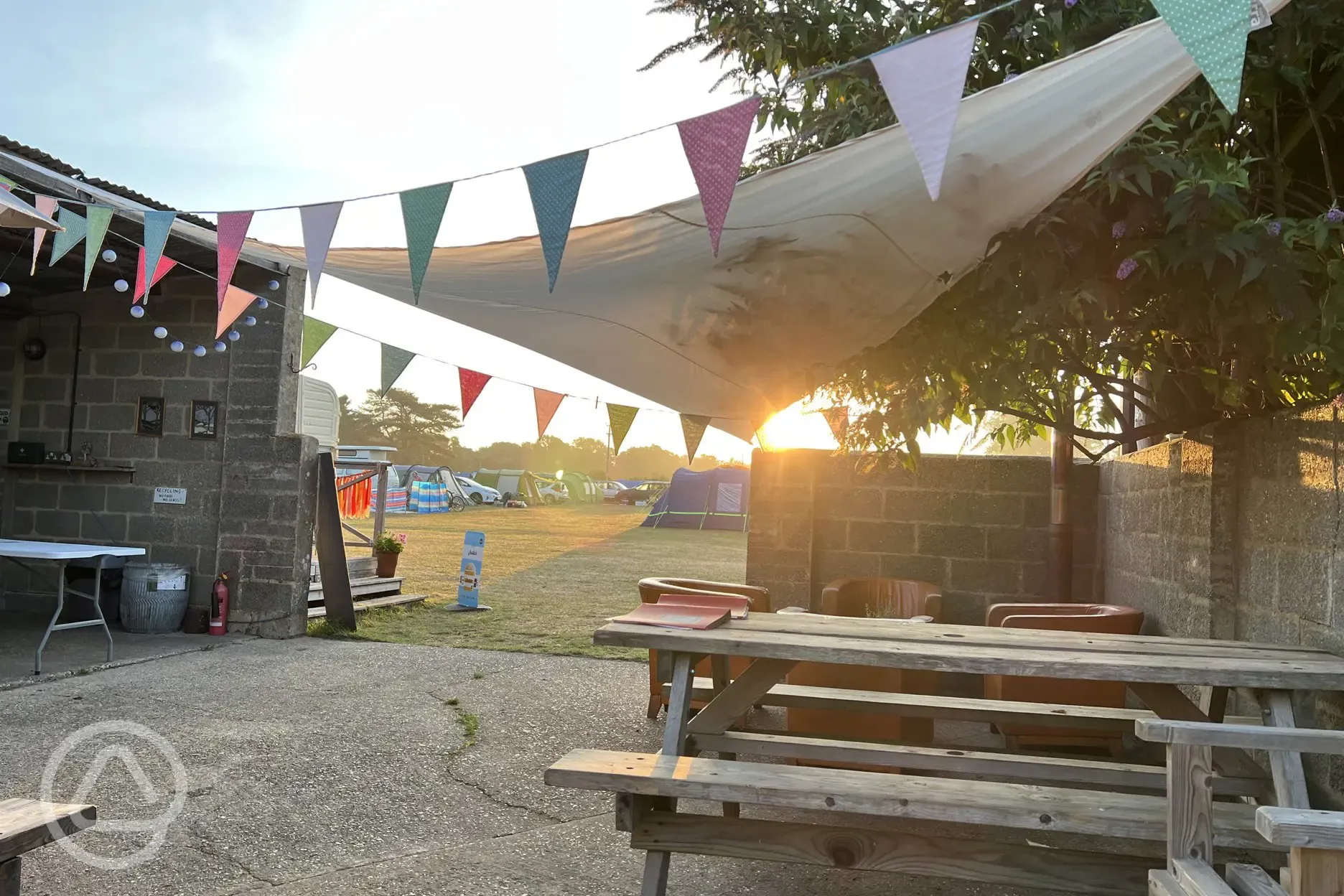Communal covered courtyard area