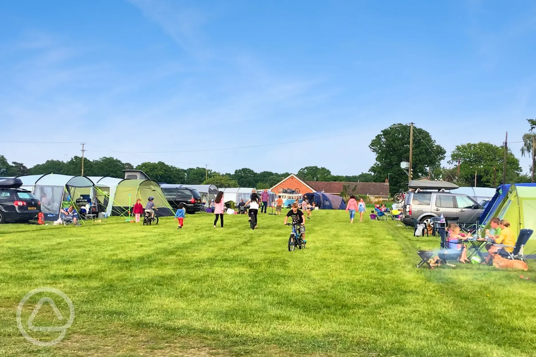 Camping field with room for kids to play