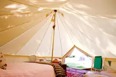Bell tent furnished interior
