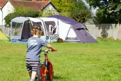 Camping field with room for kids to play