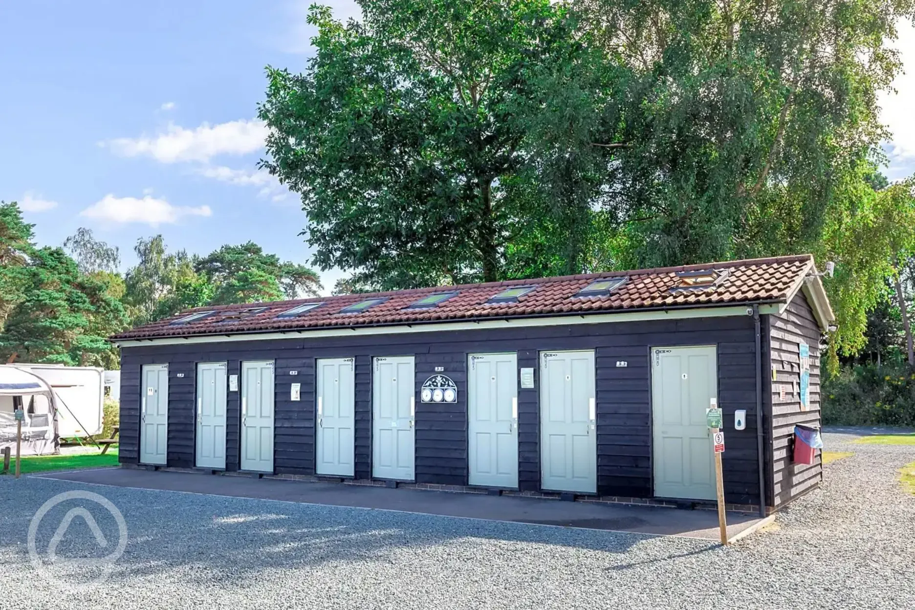 Toilet and shower block exterior