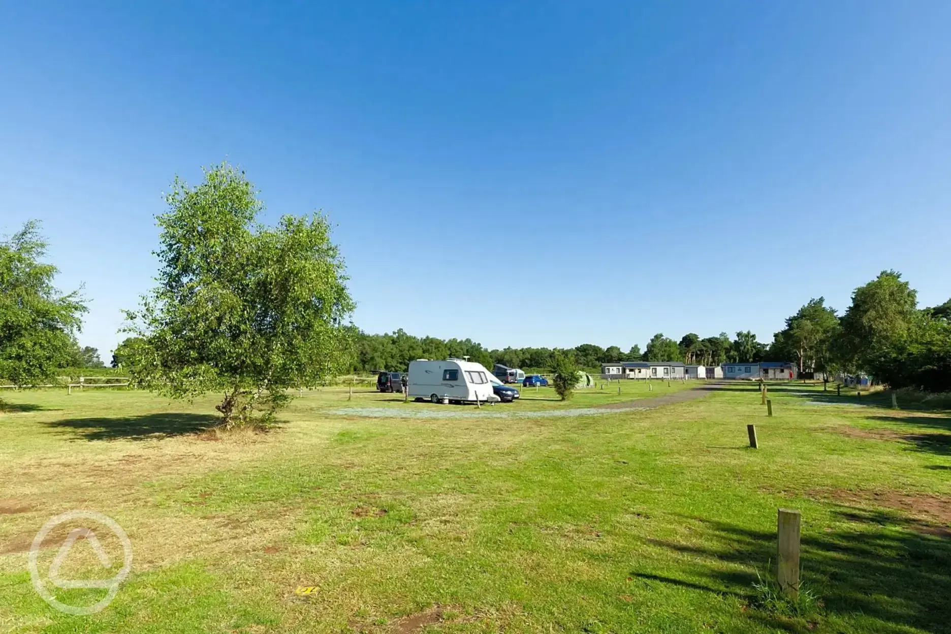 Grass fully serviced pitches - Pine views, a 10m by 9m grass and duraclean pitch