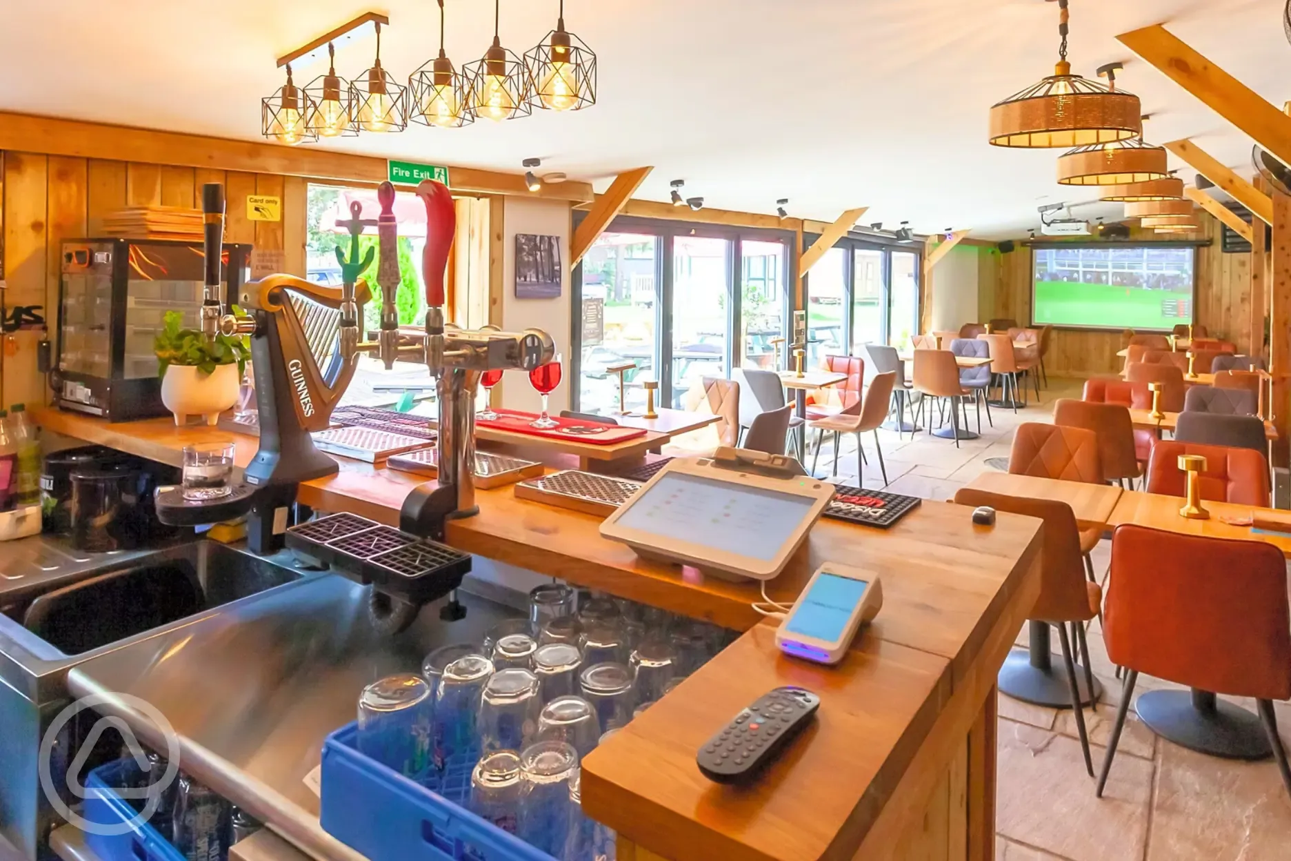 Ben's bar selling beers, wines, hot and cold snacks and with live sport