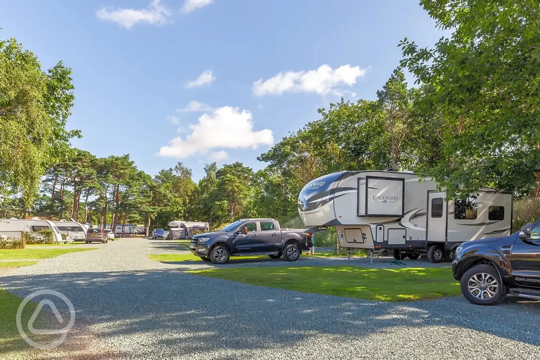 Fully serviced hardstanding pitches with 16 amp electric