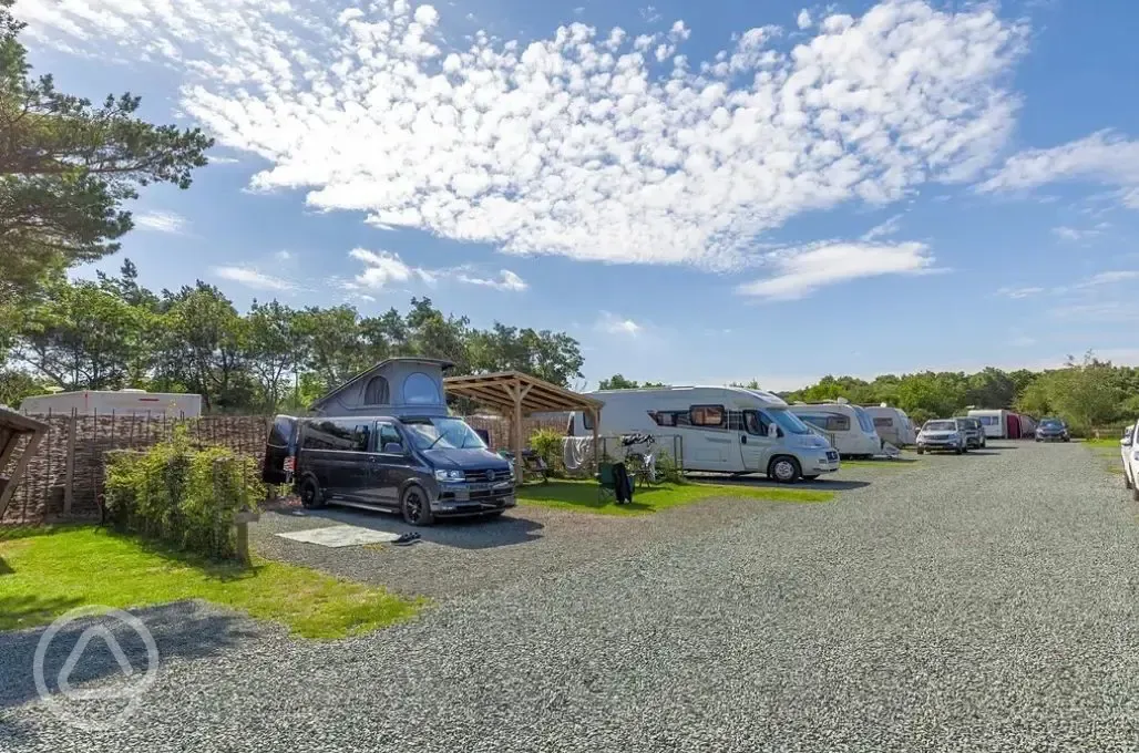 Fully serviced hardstanding pitches (pine views) with picnic hut