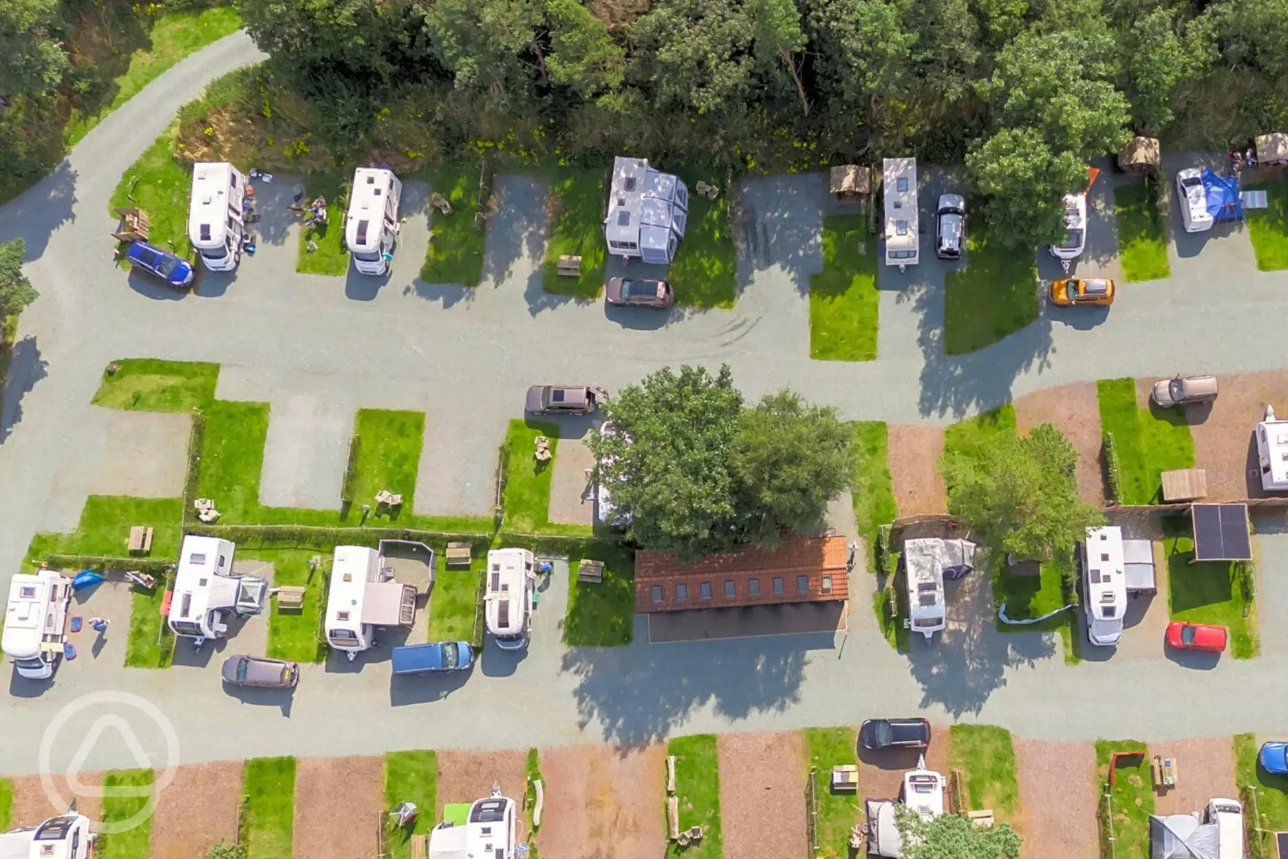 Bird's eye view of the campsite