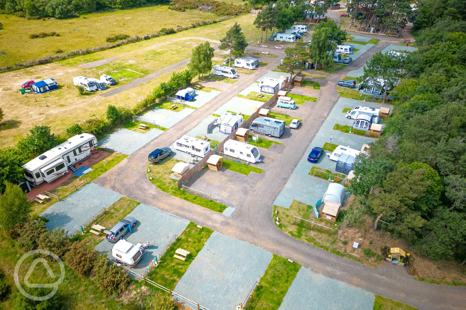 Aerial of hardstanding pitches