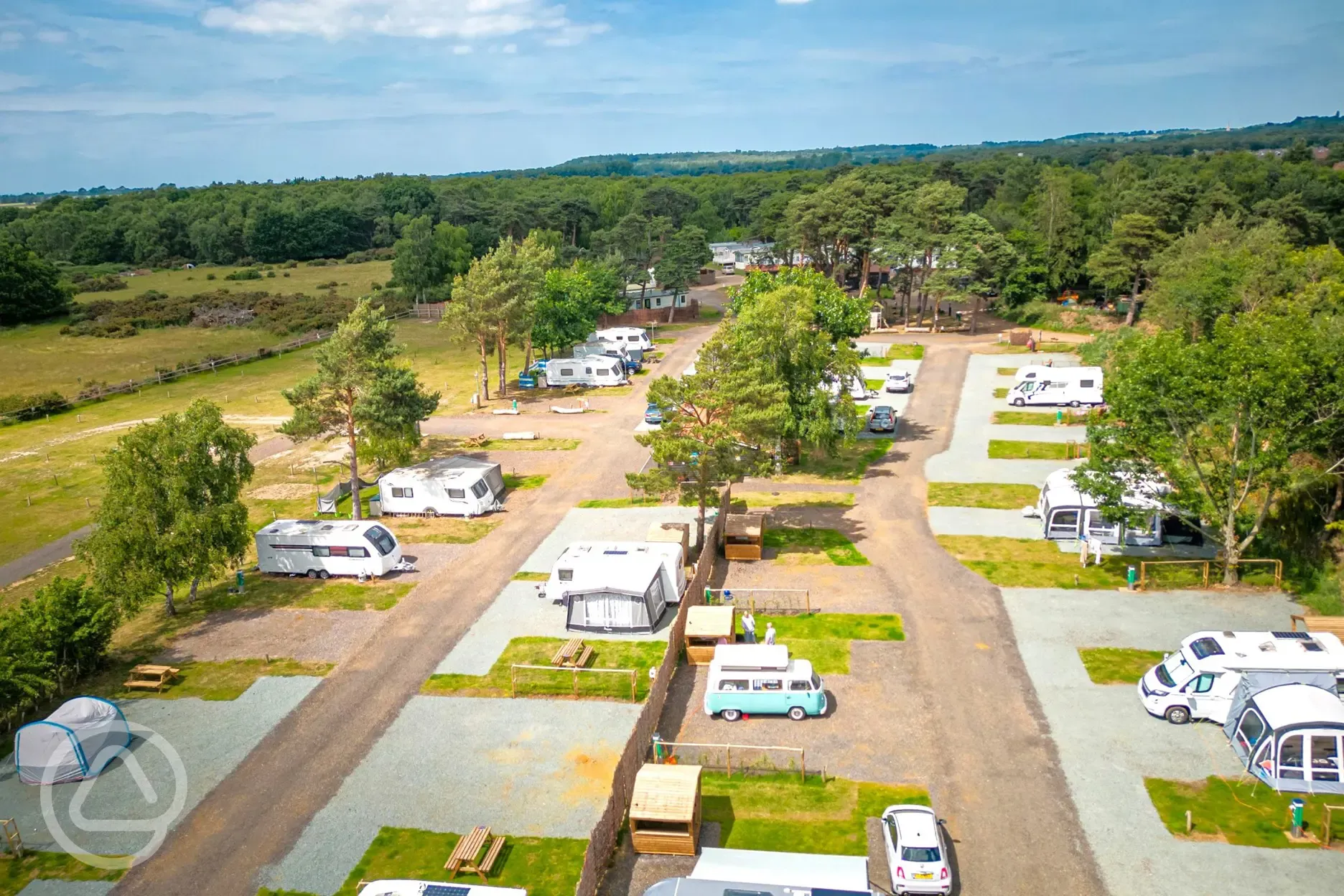 Aerial of hardstanding pitches