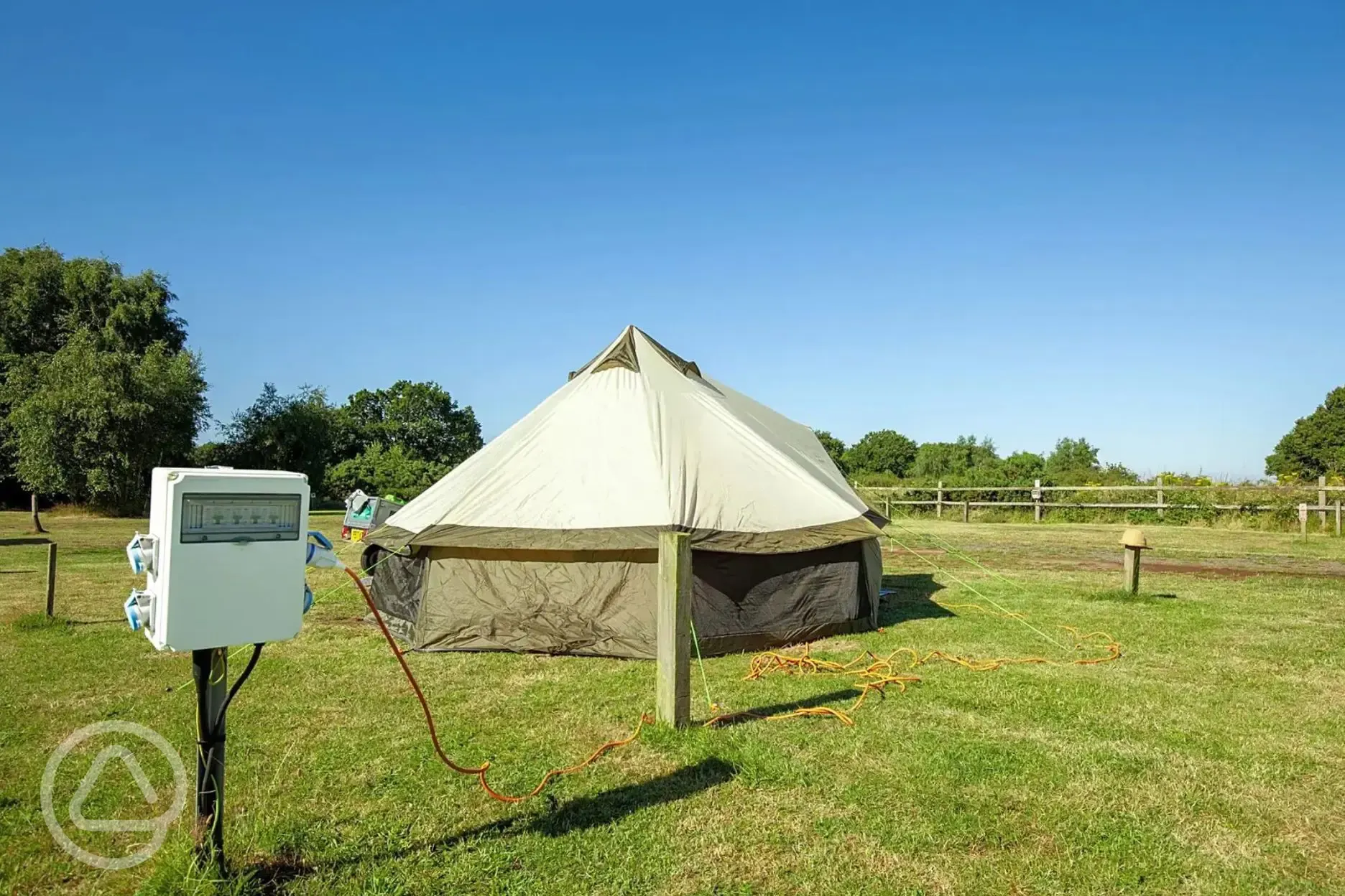 Small electric grass pitch with 10amp electric hook up