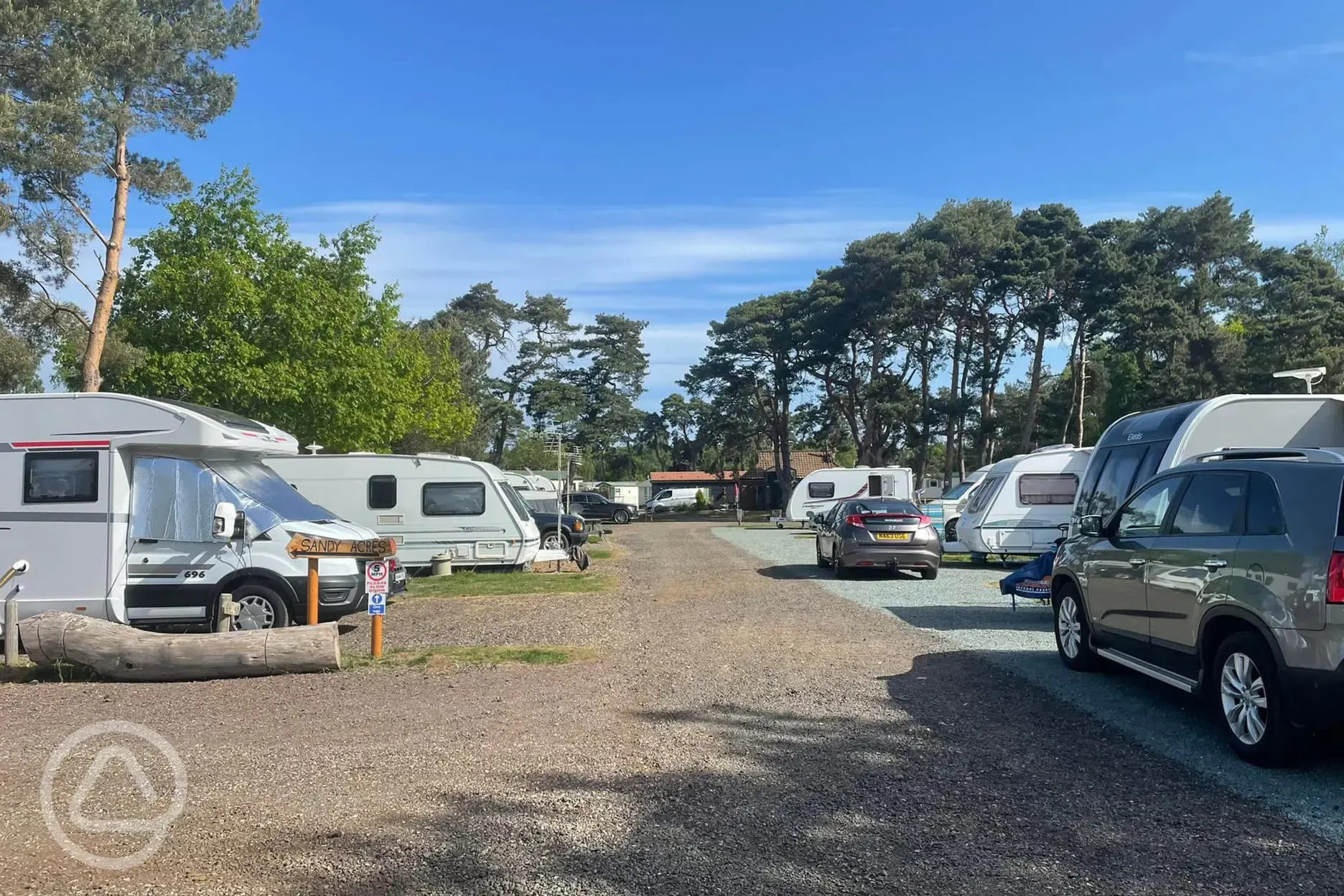 Small fully serviced hardstanding pitches