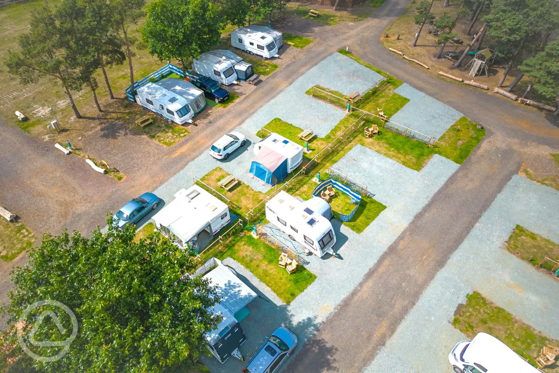 Aerial of hardstanding pitches