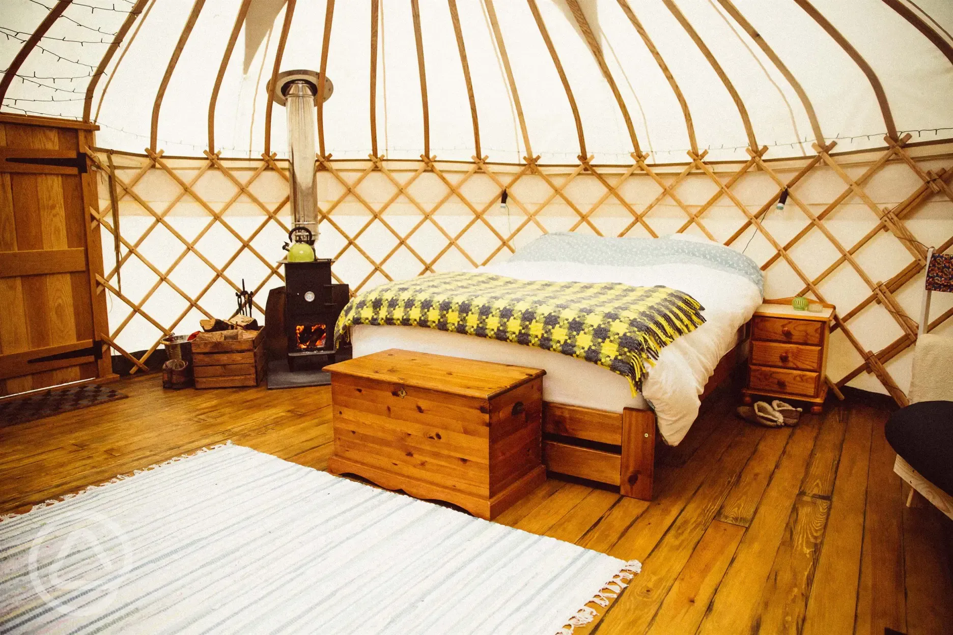 Inside our beautiful yurts