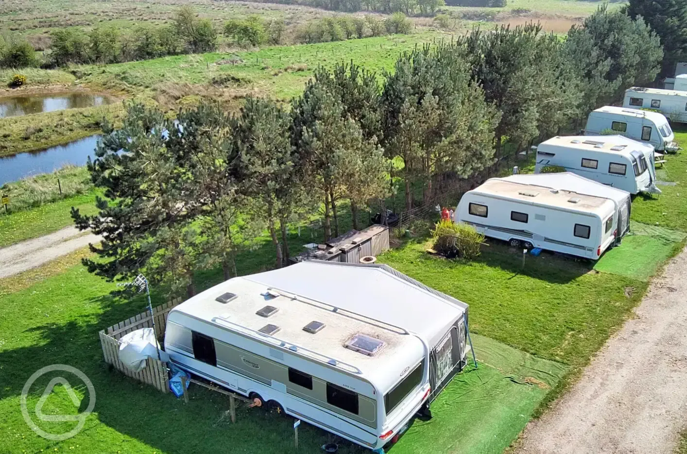 Aerial of the electric grass pitches