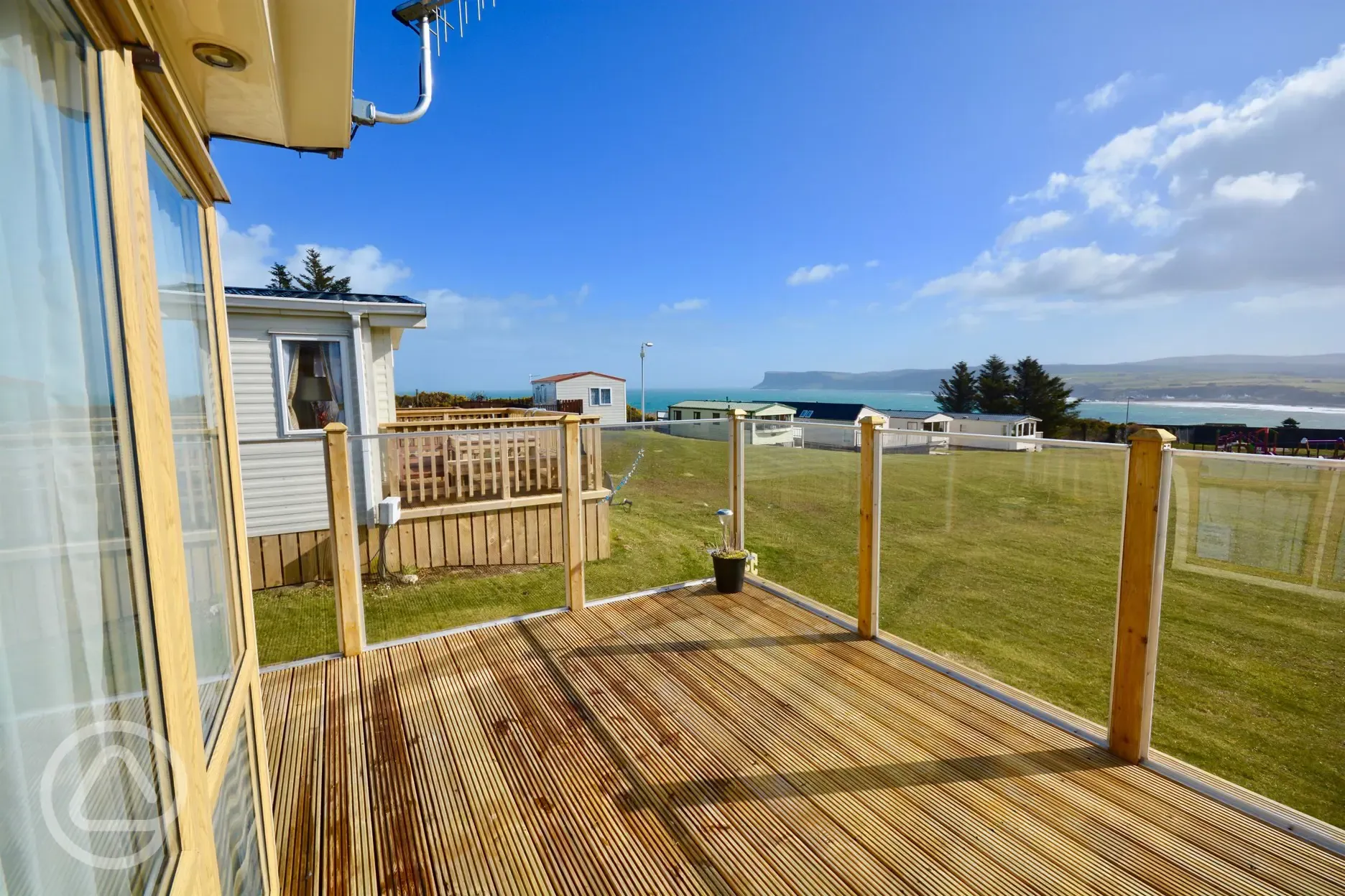 Enjoy stunning views from the decking of your holiday home
