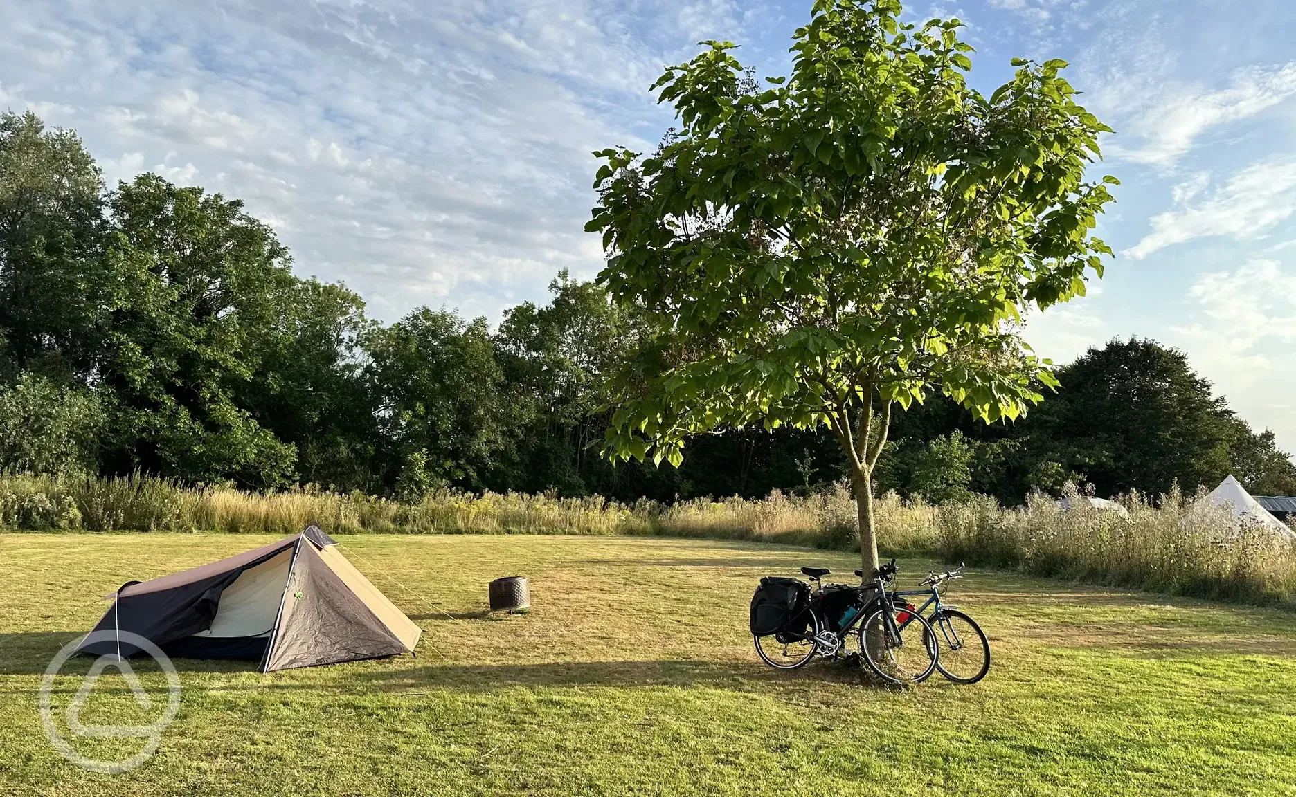 Grass tent pitches