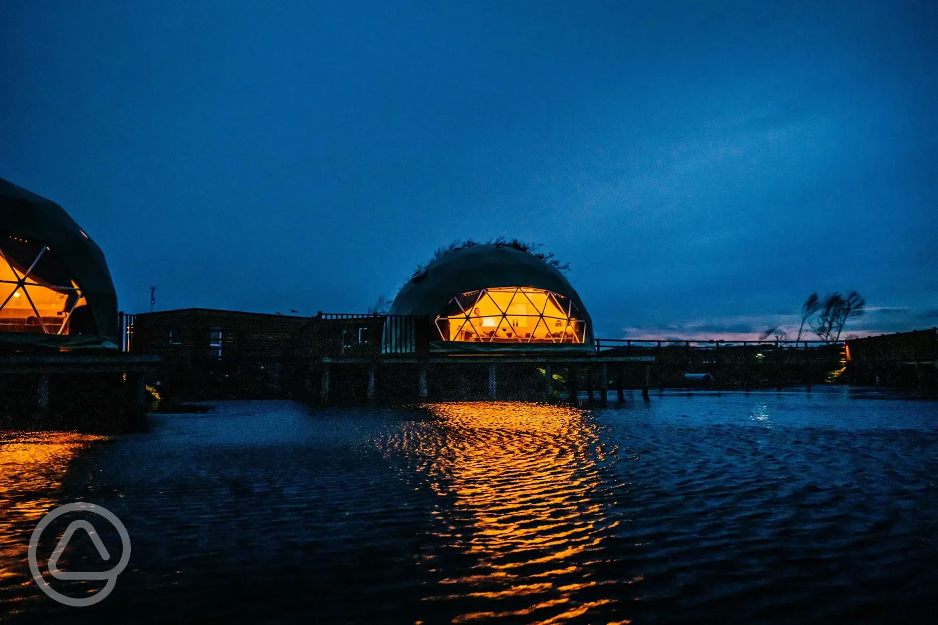 Geodesic Domes at night