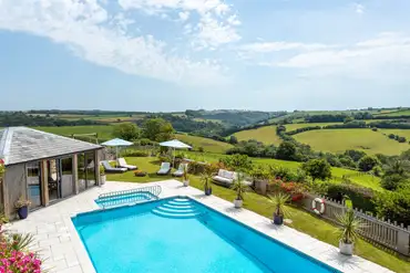 The pool at the farm at Hideaway Huts