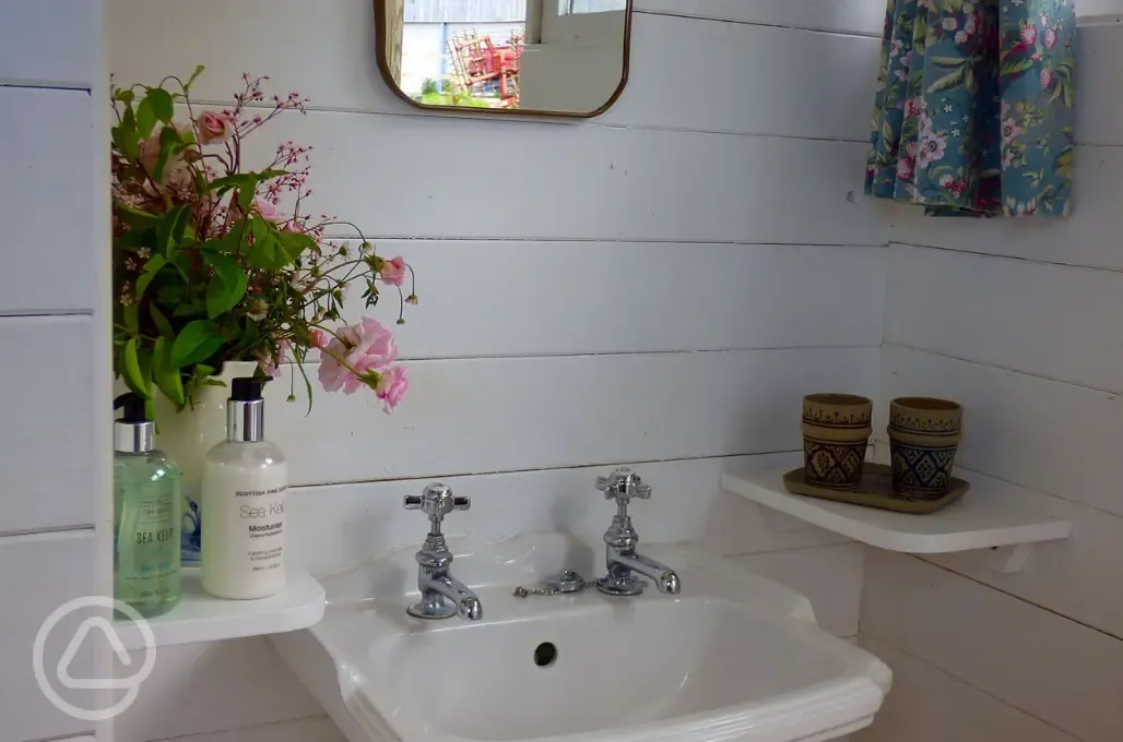 The shepherd's hut bathroom