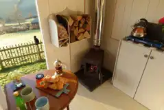 Lamb shepherd's hut interior