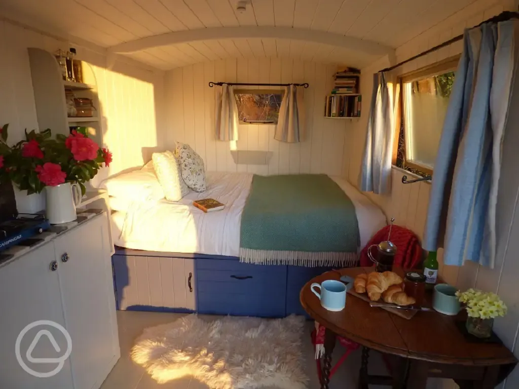 Lamb shepherd's hut interior