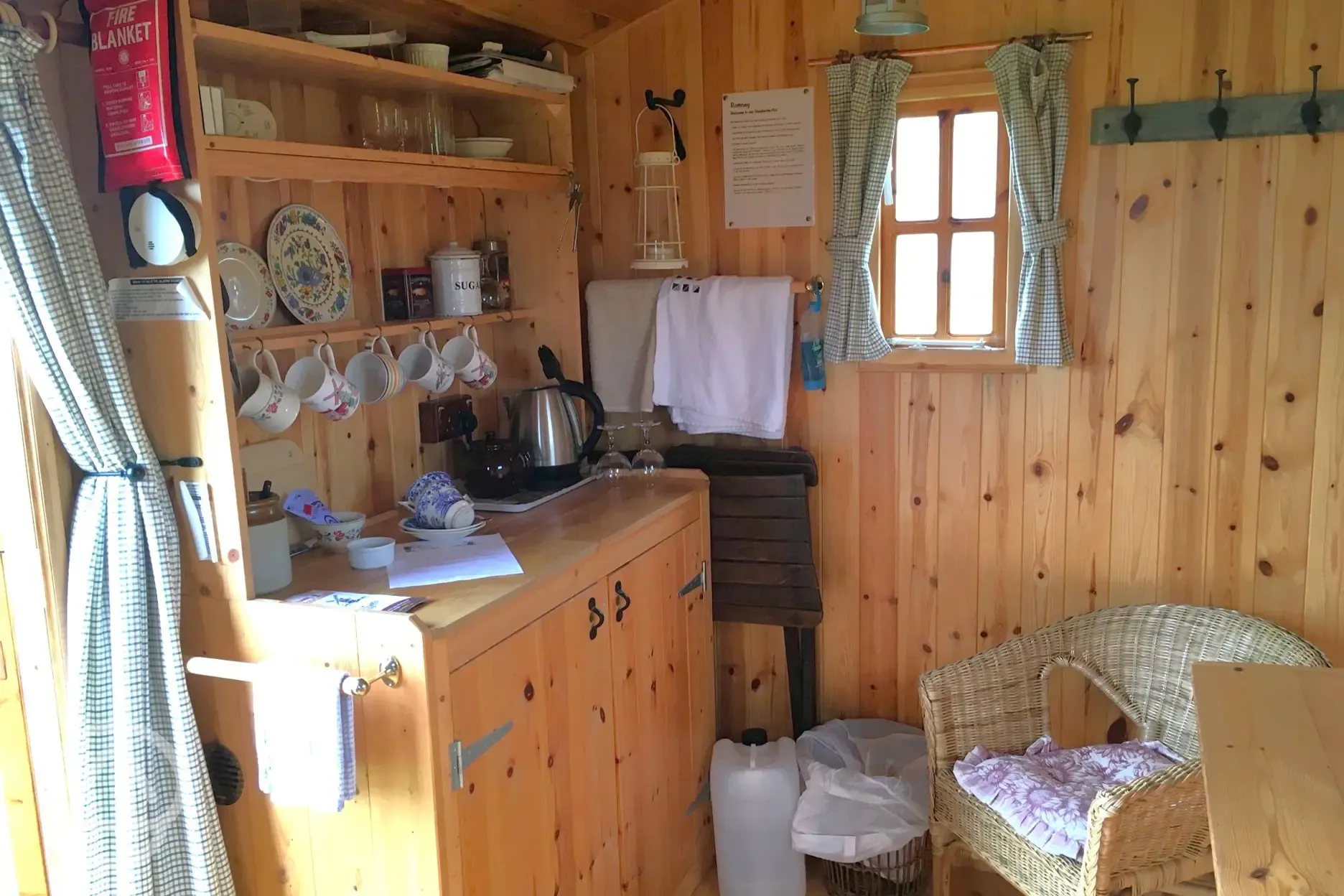 Romney shepherd's hut interior