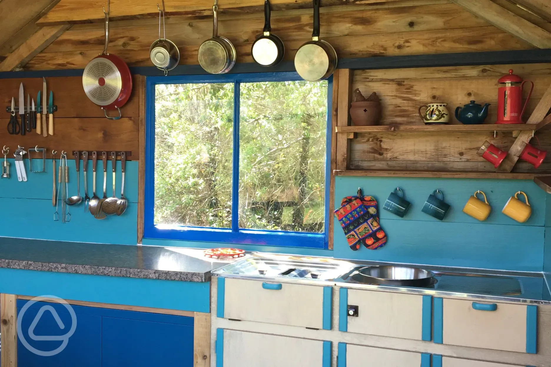 Great Orchard cabin kitchen hut