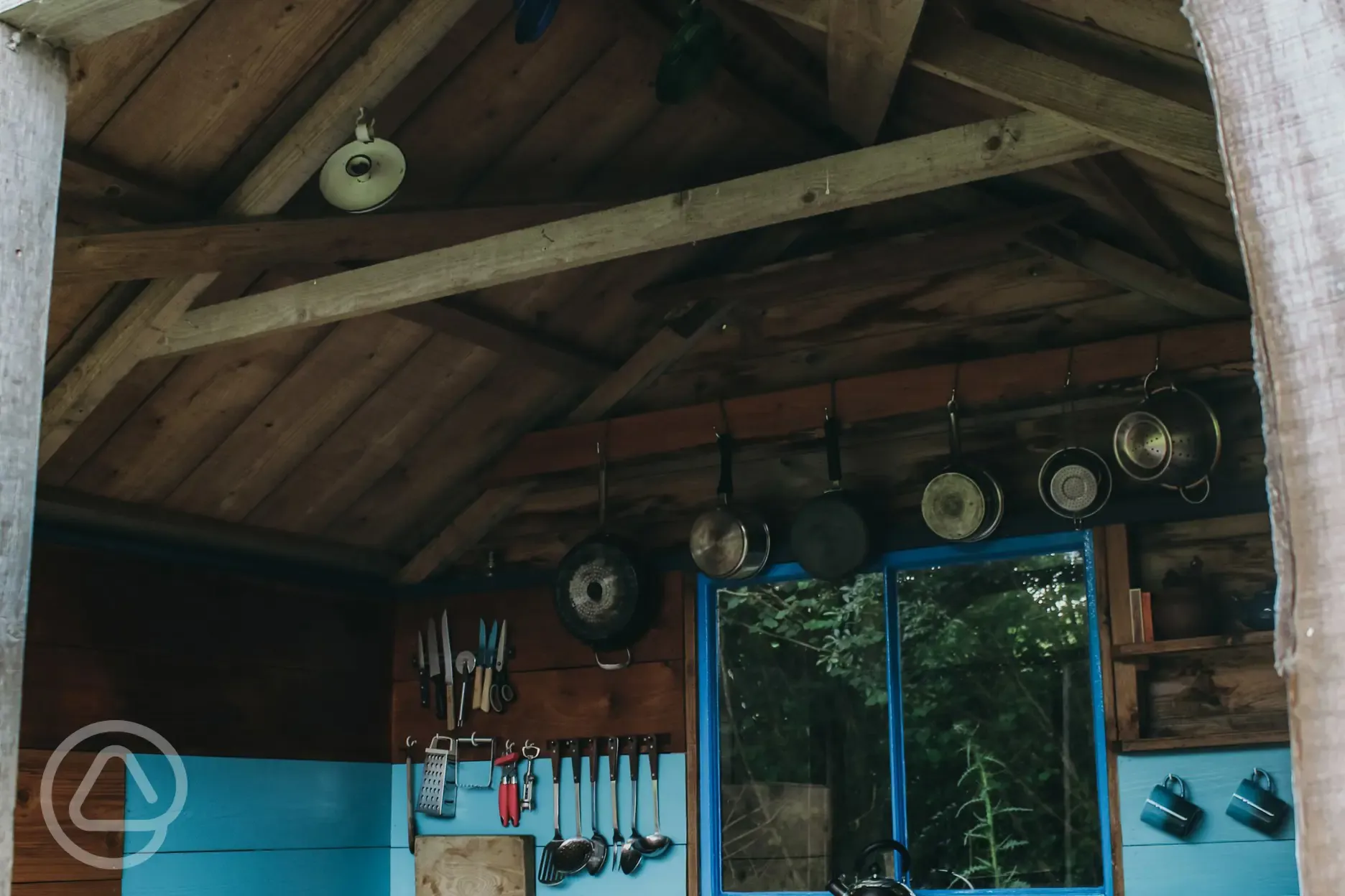 Great Orchard cabin kitchen hut