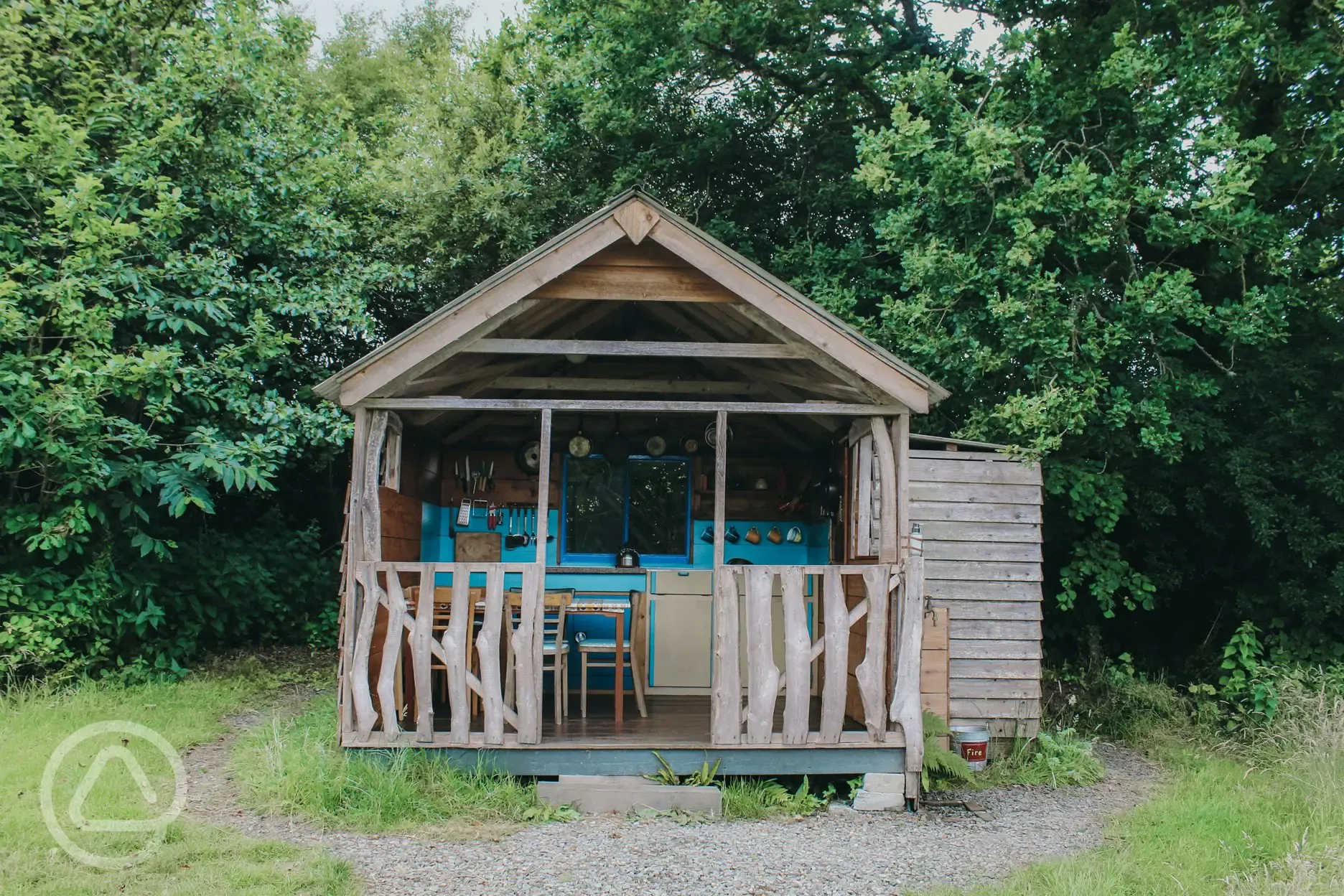 Great Orchard cabin kitchen hut