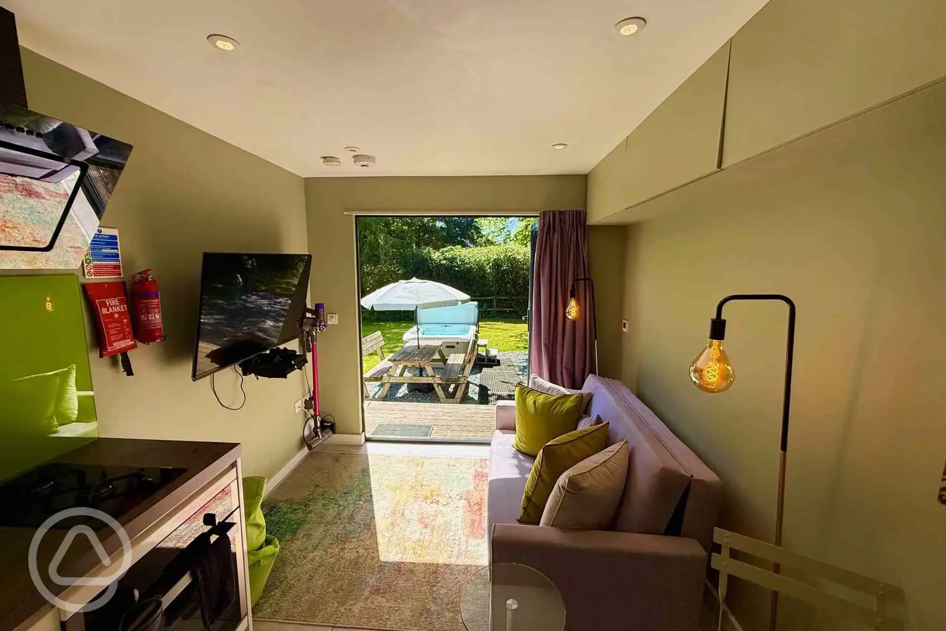 Sunridge Eco Pod with hot tub interior