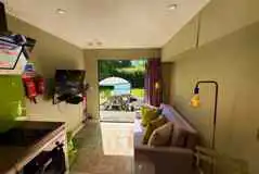 Sunridge Eco Pod with hot tub interior Sunridge Eco Pod with hot tub interior