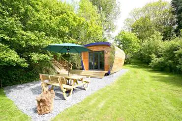 Sunridge EcoPod with hot tub