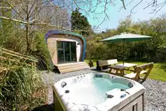 Sunridge EcoPod with hot tub