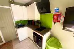 Sunridge Eco Pod with hot tub kitchen area Sunridge Eco Pod with hot tub kitchen area