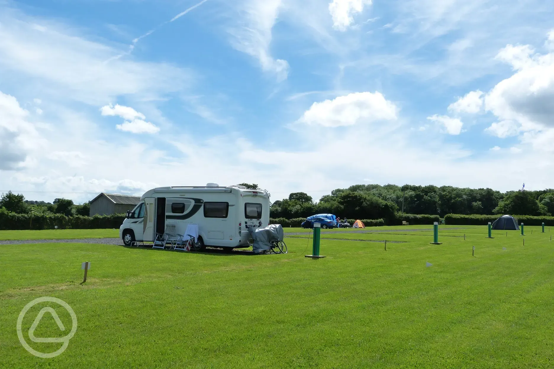 A view of our Hardstanding pitches with electric