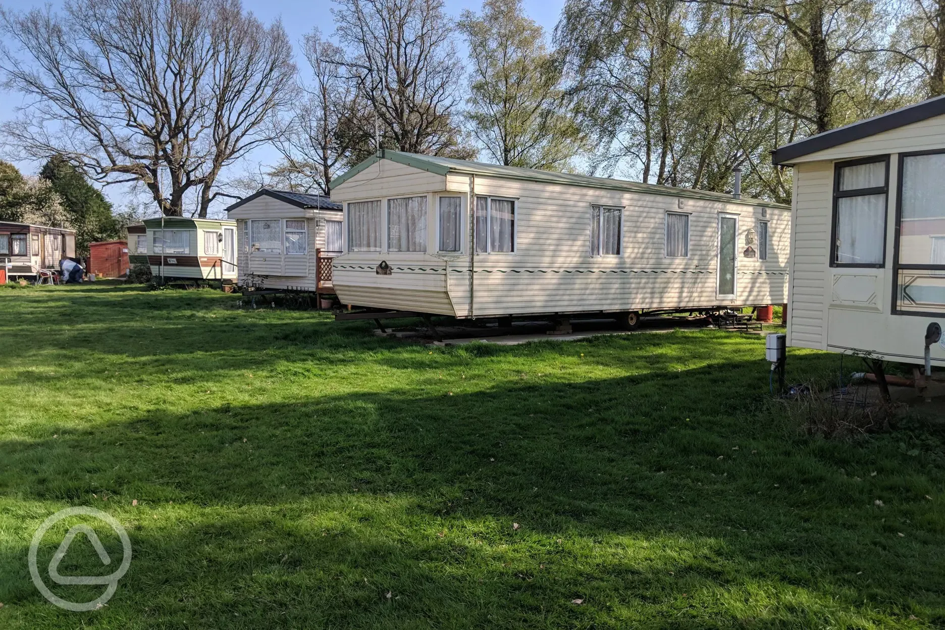 Mobile homes in shade